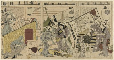 Husrengjøring som forberedelse til nyttår av Kitagawa Utamaro