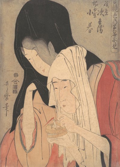 Jihei fra Kamiya Eloping med Koharu fra Kinokuniya, tidlig på 1800-tallet. av Kitagawa Utamaro