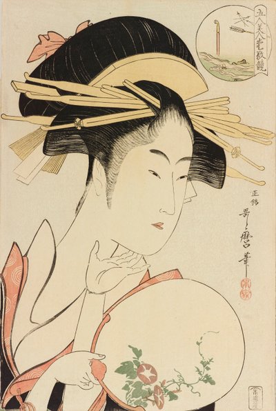 Kisegawa of the Matsubaya, fra serien Comparing the Charms of Five Beauties, ca. 1795. av Kitagawa Utamaro