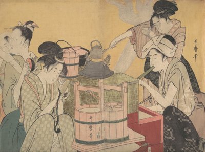 Kjøkkenscene, ca. 1794-95. av Kitagawa Utamaro