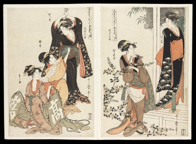 Kômei bijin mitate Chûshingura junimai tsuzuki (Chûshingura-dramaet parodiert av kjente skjønnheter): et sett med tolv trykk, ca. 1795 (treblokktrykk i farger) av Kitagawa Utamaro