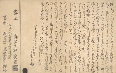Siste side i Book of Shells, 1790. av Kitagawa Utamaro
