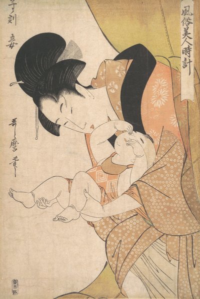 Midnatt: Mor og søvnig barn, 1790. av Kitagawa Utamaro