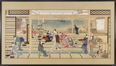 Moonlight Revelry ved Dozo Sagami, Edo-perioden, slutten av 1700- og begynnelsen av 1800-tallet. av Kitagawa Utamaro