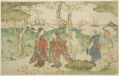 Mount Goten, fra den illustrerte boken "Statue of Fugen (Fugen-zo)" av Kitagawa Utamaro