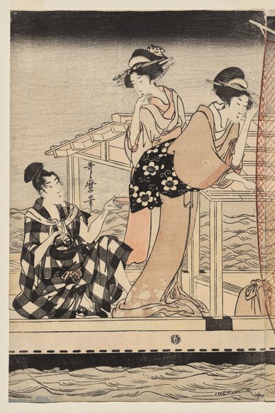 Garnfiske om natten på Sumida-elven av Kitagawa Utamaro