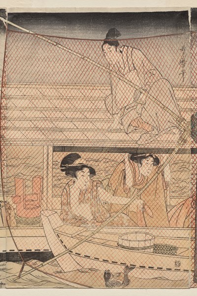 Garnfiske om natten på Sumida-elven av Kitagawa Utamaro
