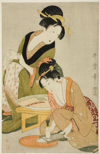 Tilberede et måltid av Kitagawa Utamaro
