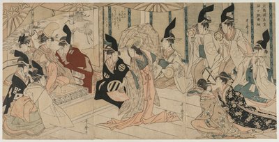 Scene tilpasset fra stykket The Treasury of Loyal Retainers Chushingura, sent på 1790-tallet. av Kitagawa Utamaro