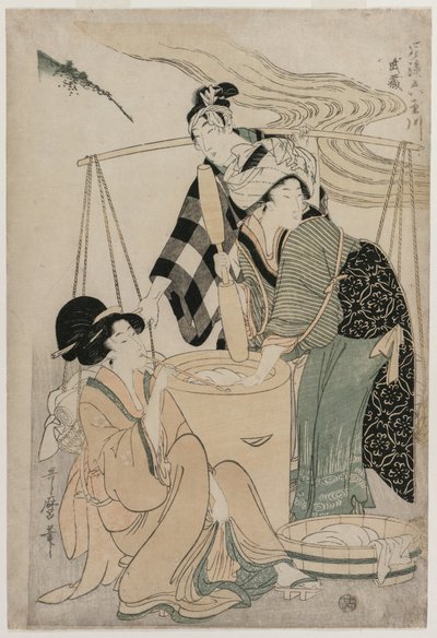 Settsu-provinsen fra serien Fashionable Six Jewel Rivers Furyu Mu Tamagawa, ca. 1804. av Kitagawa Utamaro