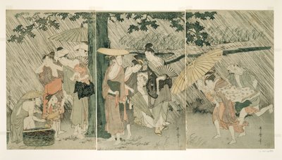 Le for en plutselig dusj av Kitagawa Utamaro