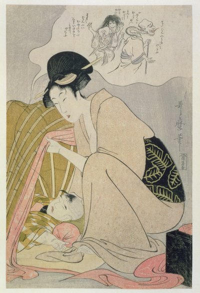 TH Riches 1913. Barn som har et mareritt, ca. 1801 (treblokktrykk) av Kitagawa Utamaro