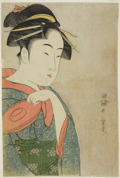 Takashima Ohisa (farget treblokktrykk; oban) av Kitagawa Utamaro