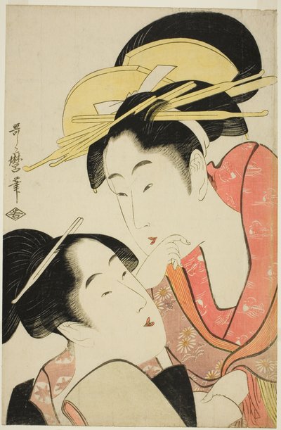 The Habit of Criticizing Others (Ta o soshiru kuse), fra serien "Seven Bad Habits (Nakute nana kuse)" av Kitagawa Utamaro