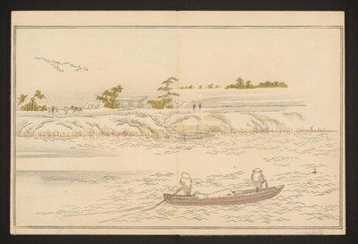 Bredden av Sumida-elven i snø av Kitagawa Utamaro