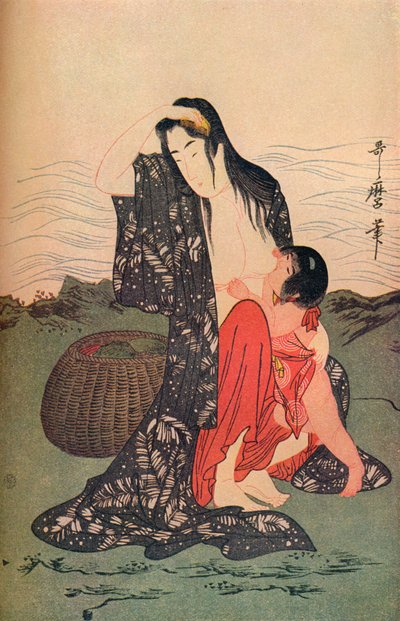 Midtpanelet til The Pearl Divers, c1797-98, 1936. av Kitagawa Utamaro