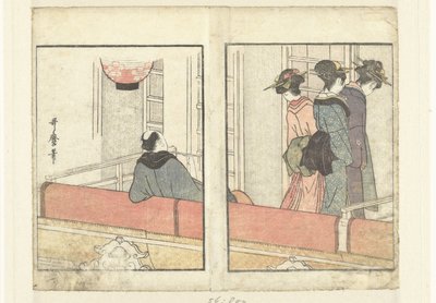 Teaterhytte En titt bak kulissene på skuespillerne (serietittel) Yakusha gakuya tsu (serietittel) av Kitagawa Utamaro