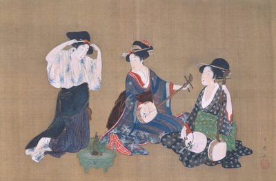 Tre skjønnheter, ca. 1790 av Kitagawa Utamaro