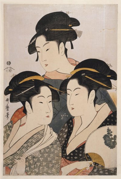 Tre skjønnheter i dag Toji san bijin av Kitagawa Utamaro