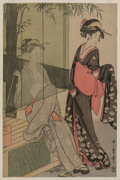 Two Women by a Bamboo Blind, ca. 1797 eller 1798. av Kitagawa Utamaro