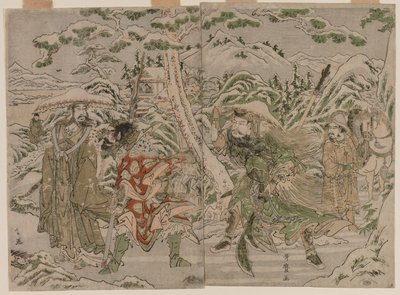 Vinterscene fra romantikken om de tre kongedømmene av Kitagawa Utamaro
