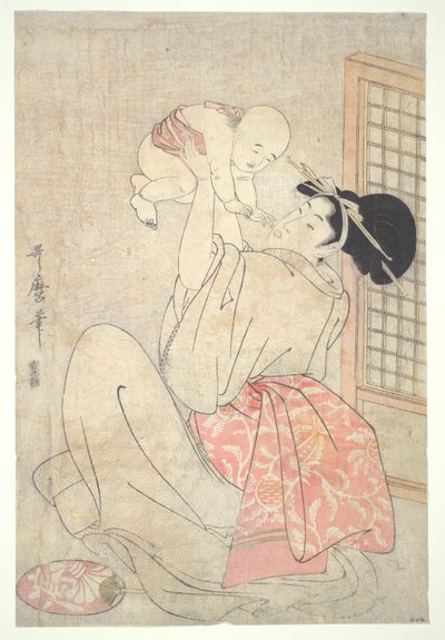 Kvinne og baby av Kitagawa Utamaro