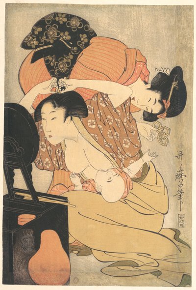 Kvinne og barn av Kitagawa Utamaro