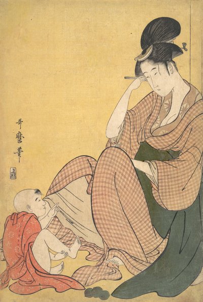 Kvinne og barn, ca. 1794-95. av Kitagawa Utamaro