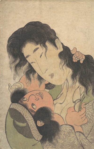 Yamauba leker med den unge Kintoki, ca. 1795. av Kitagawa Utamaro