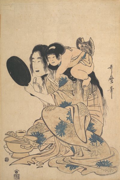 Yamauba sverter tennene hennes og Kintoki, ca. 1795. av Kitagawa Utamaro