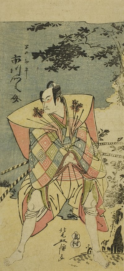 Ichikawa Monnosuke Ichikawa Monnosuke, et medlem av regjeringen til s fraksjon, Chushinguras bryggeri av Kitao Masanobu