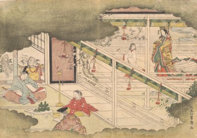 En hendelse fra historiene om Ise Ise Monogatari, ca. 1790. av Kitao Shigemasa