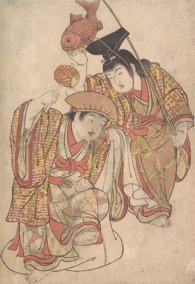 Boys Maquerading as Daikoku and Ebisu, ca. 1780. av Kitao Shigemasa