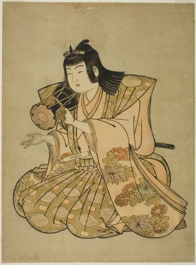 The Hand-Drum Player, fra en serie uten navn på fem musikere av Kitao Shigemasa