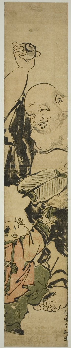 Ung gutt som ber Hotei av Kitao Shigemasa