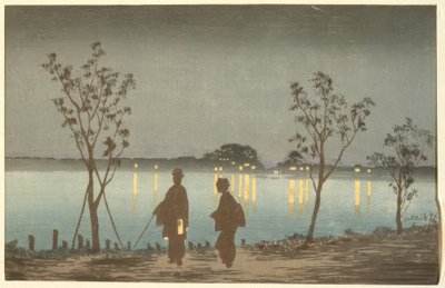 Natt på Sumida-elven av Kiyochika Kobayashi