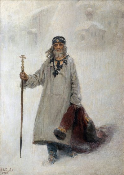 Basil den salige (Vassili eller Basil the Fool in Christ eller Basil the Beni av Klavdiy Vasilievich Lebedev