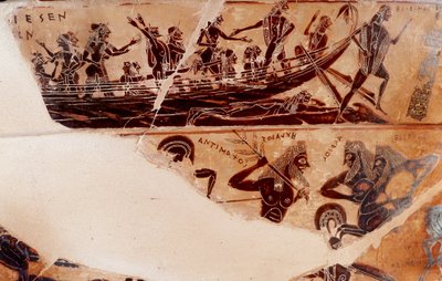 Avstigning fra Thesee til Delos, detalj av halsen som vender mot B øvre register - 