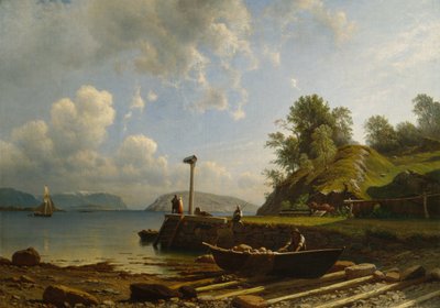 Kystlandskap med hus av Knud Andreassen Baade