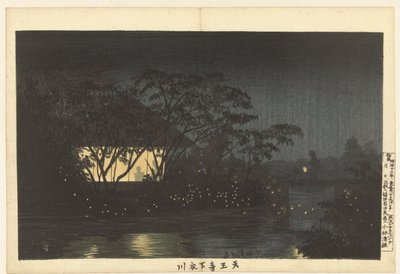 Dekomoro Rivier Bij Tenoji Ti onkels hjerte av Kobayashi Kiyochika