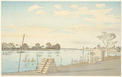 Ferje med utsikt mot Fuji, Ōkawa-elven av Kobayashi Kiyochika