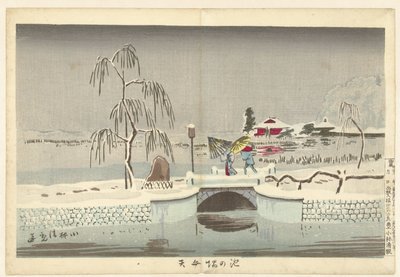 Benten-helligdommen på Ikenohata Kanten av dammen ved Benten-helligdommen Ikenohata Benten (tittel på objekt) av Kobayashi Kiyochika
