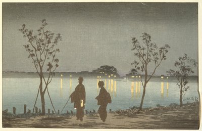 Natt på Sumida-elven av Kobayashi Kiyochika