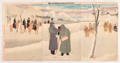 Fotograferer troppene våre som kjemper på gatene i Niuzhuang festning av Kobayashi Kiyochika