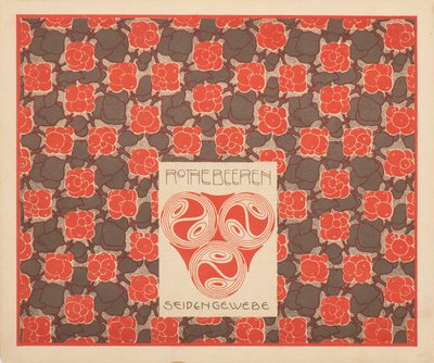 Røde bær silkestoff, 1901. av Koloman Moser