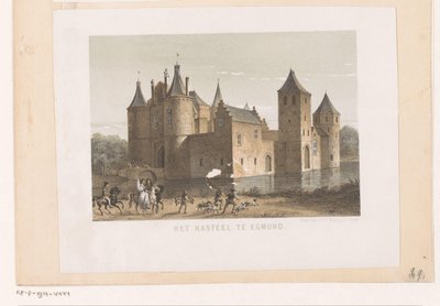 Utsikt over Egmond slott Slottet i Egmond (tittel på objekt) av Koninklijke Nederlandse Steendrukkerij van C.W. Mieling