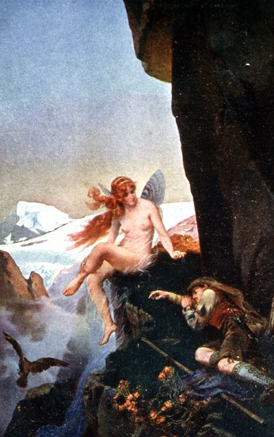 Fe i de sveitsiske alpene, ca. 1910 (illustrasjon) av Konrad Dielitz