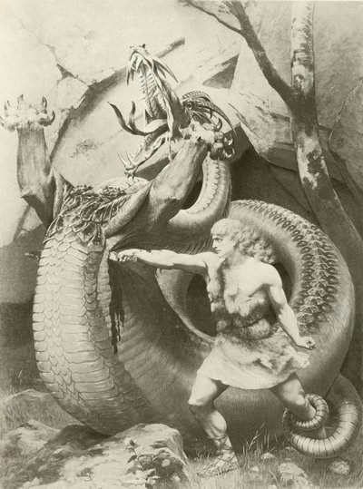 Siegfried, akt II scene vi (gravyr) av Konrad Dielitz