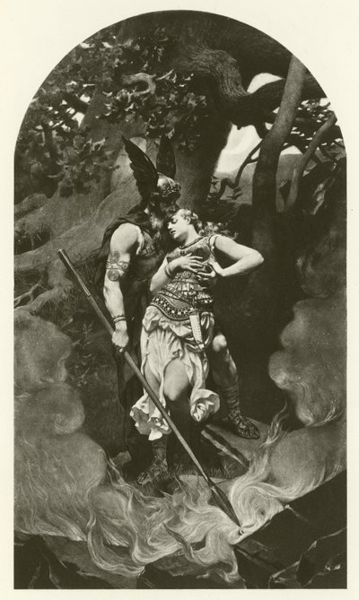 Wotan tar avskjed med Brunhild (gravyr) av Konrad Dielitz