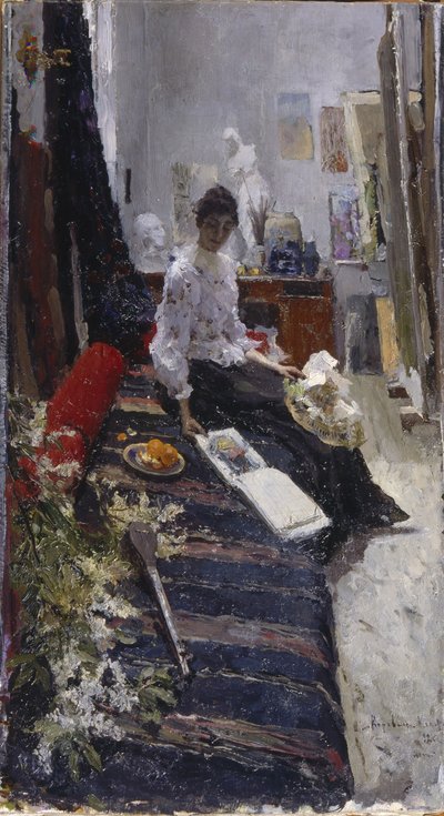 I Malerstudioet av Konstantin Alekseevich Korovin
